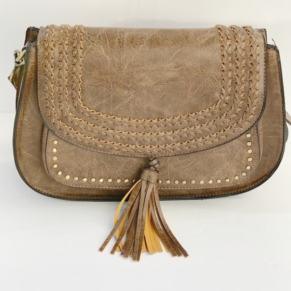 🆕 Antik Kraft Vegan Leather Studded Saddle Bag